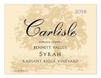 Carlisle - Radiant Ridge Bennett Valley Syrah 2018 (750)